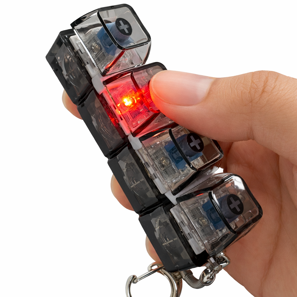 FidgetClickr™ LED Clicker Keychain (Satisfying Click + Glow)